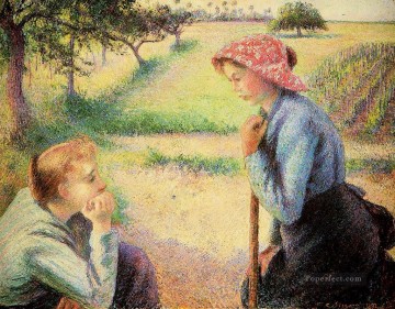 la charla 1892 Camille Pissarro Pinturas al óleo